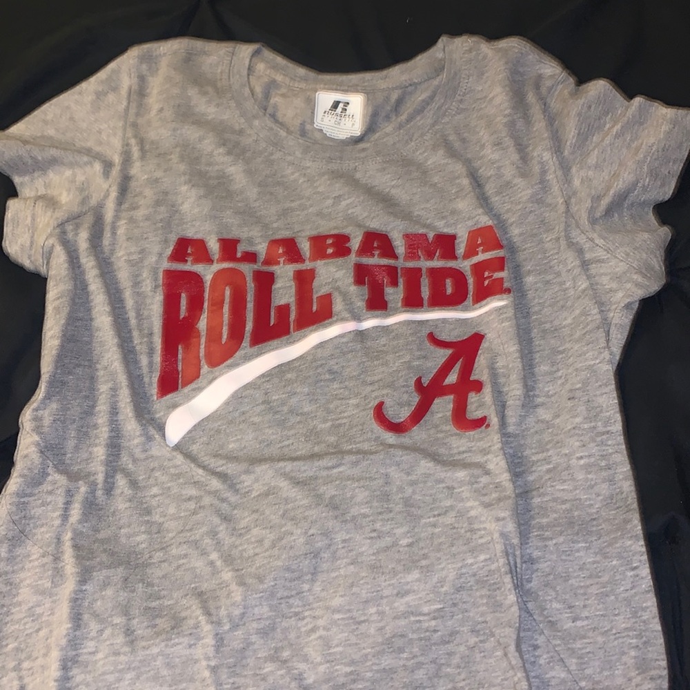 Russell Athletic grey and red Alabama Roll Tide tee